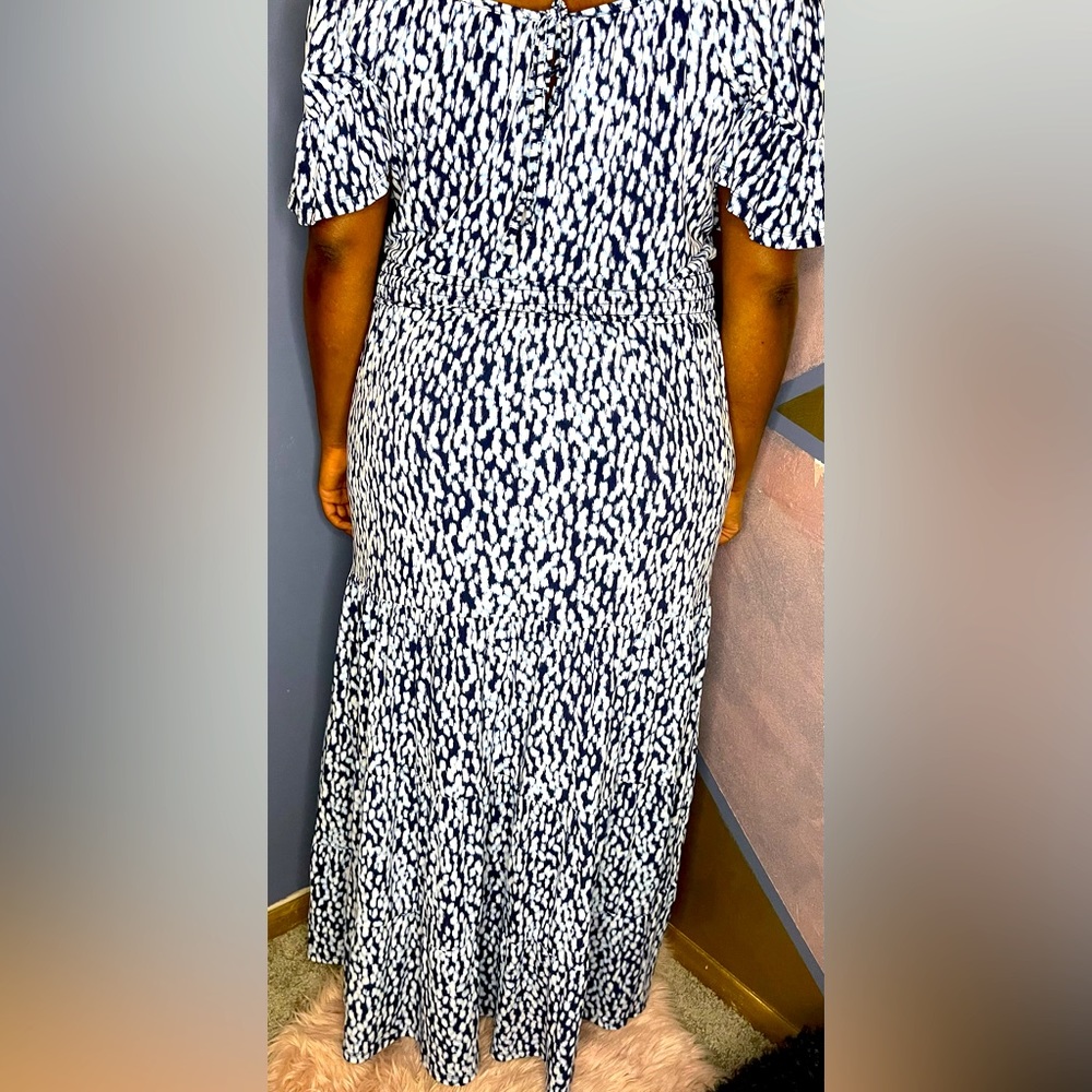 A long flare dress